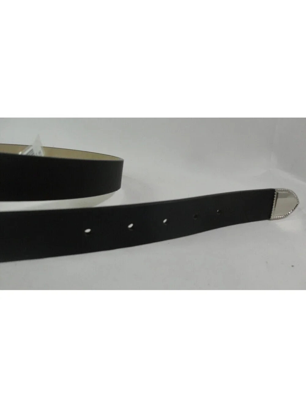 Steve Madden Womens Western Saffiano Buckle Faux Leather Belt Black Size Large